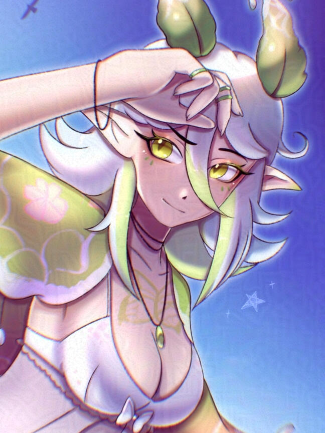 Lore Close Up Lore, Wild Fae Moth VTuber. Wearing Summer Outfit on a warm sunny day.