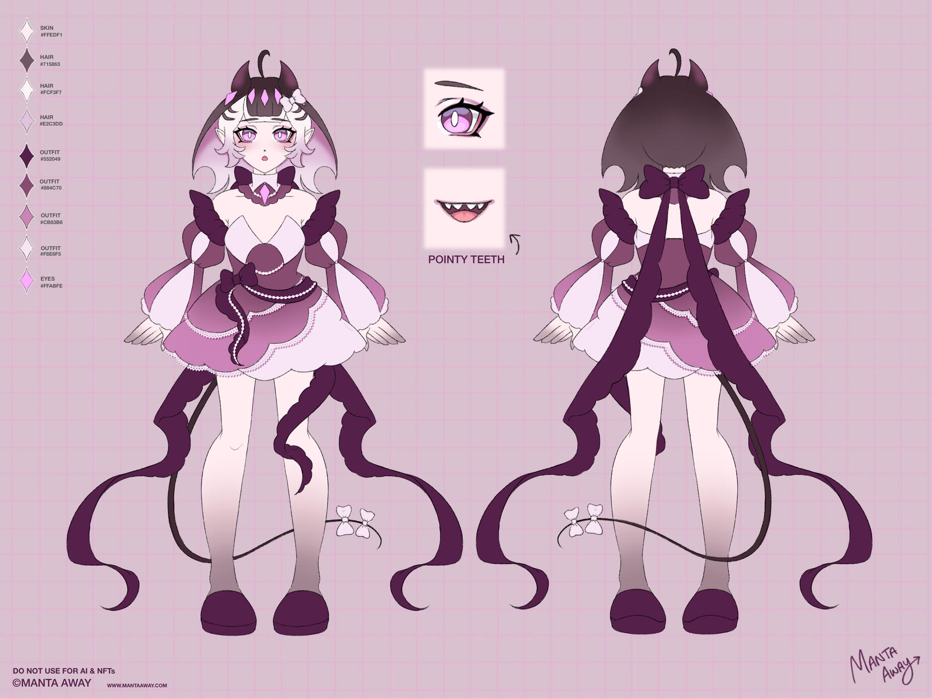 Sting Reference Sheet Sting’s Reference Sheet. White and Dark Purple Sting Ray girl with wearing a Pink gem crown and Purple dress.