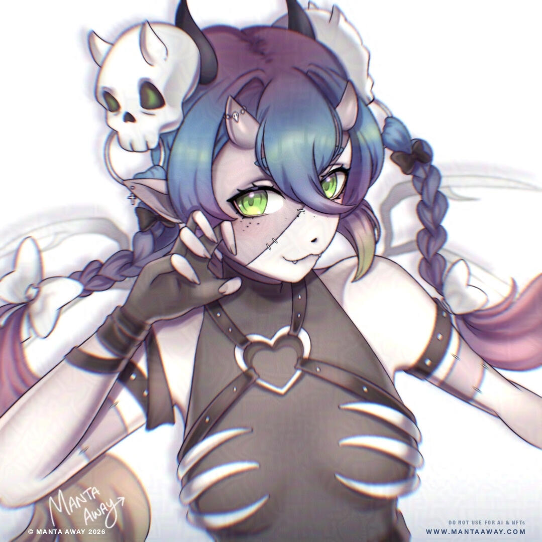 Obii by MantaAway Obii, Imp Reaper VTuber posing for selfie.