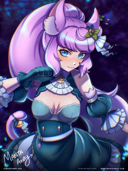 Rayshii, Chemically Chaotic Infused Rat VTuber in forest at night.