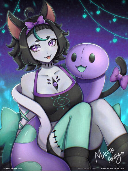 JuwuVT VTuber and Artist wearing PJ outfit holding purple plushie.